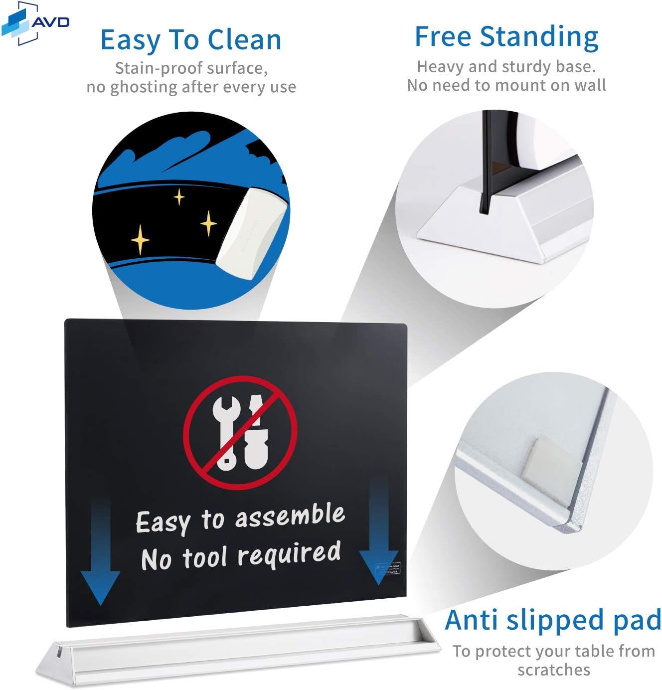 Audio-Visual Direct Magnetic Desktop Memo White Board for Reception & Office (Divider, Black)