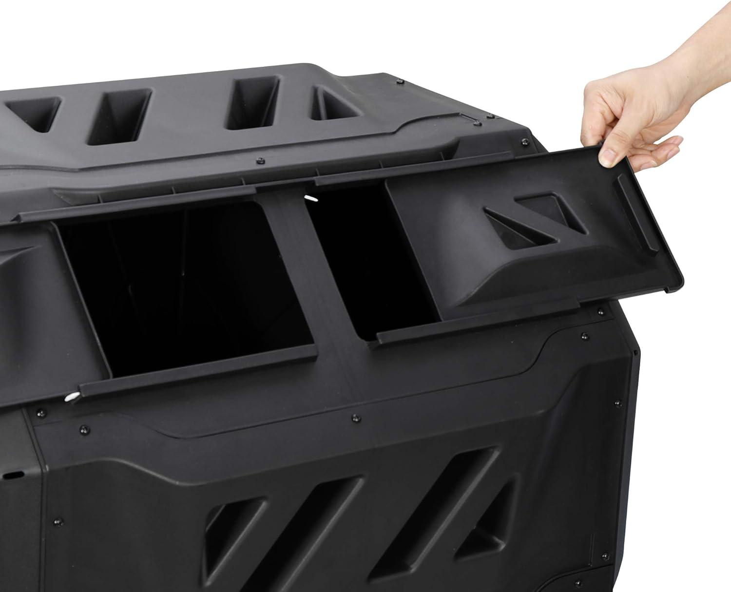 Black,43 Gallon,Outdoor,Tumbling ,Dual Rotating ,Batch Compost Bin