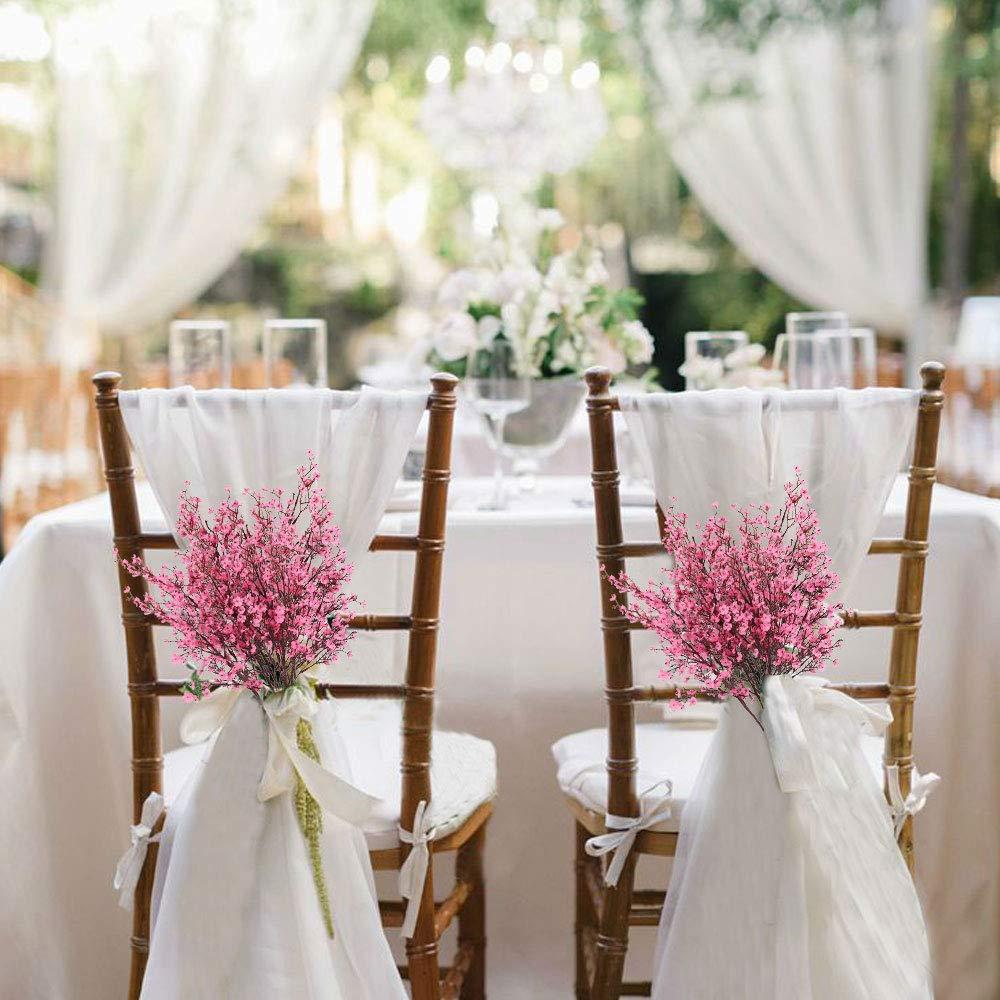 Viworld 6 Bundles Baby Breath Flowers Artificial Bulk Gypsophila Bouquets Pink Real Touch Silk Floral Arrangements for Table Centerpieces Wedding Home Farmhouse Party DIY Decor