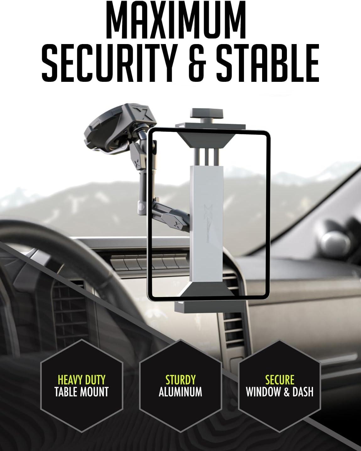 Bracketron HD Tablet Dock PRO Dashboard and Windshield Metal Clamp Mount Universal Tablet Holder for Cars and Trucks, Compatible with Tablets Up to 10 Inches Wide