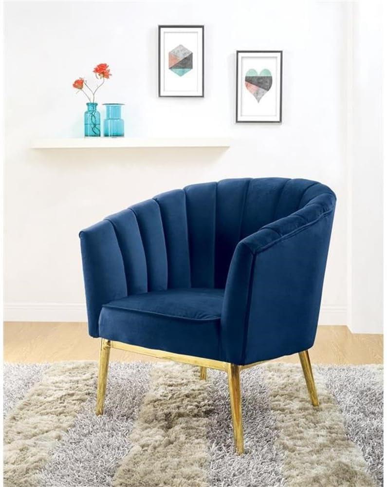 31" Colla Accent Chair Midnight Blue Velvet/Gold Finish - Acme Furniture