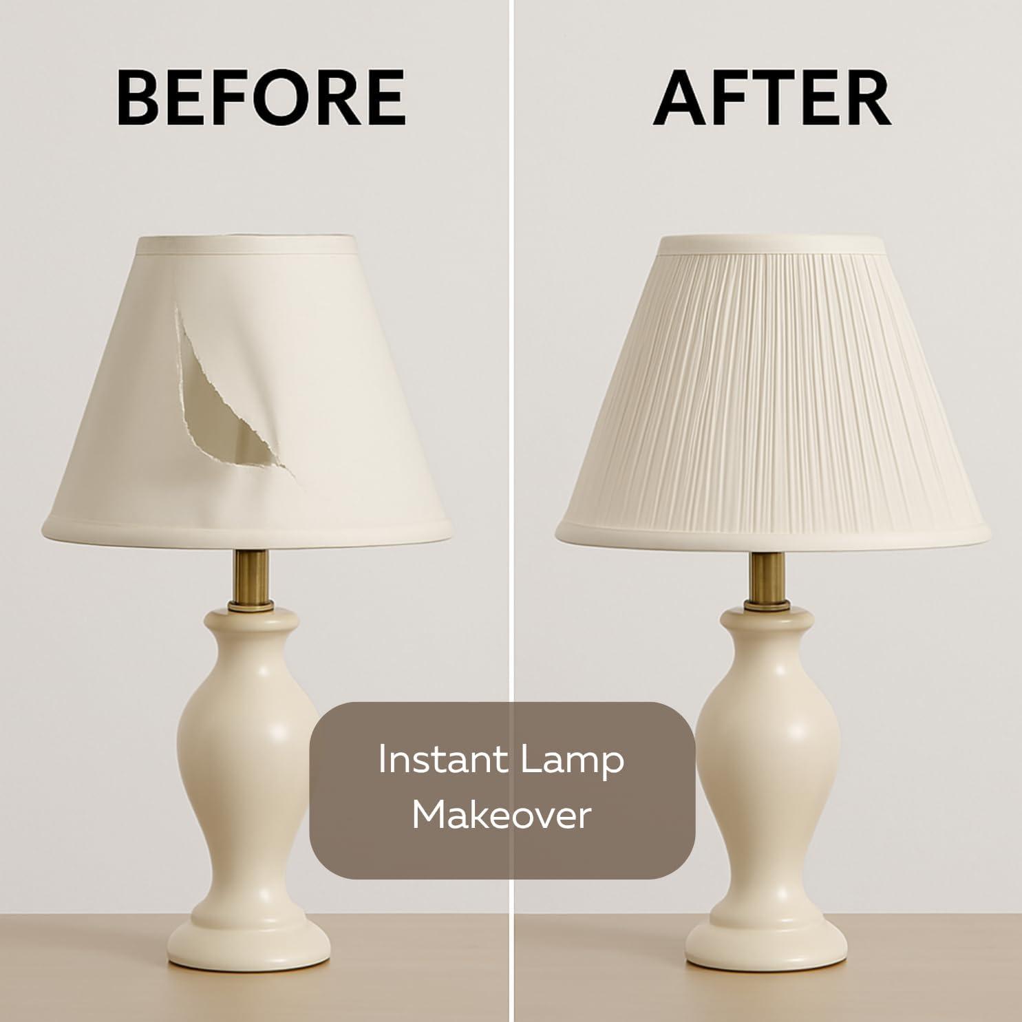 White Pleated Lamp Shade 7" x 13" x 10" Tall