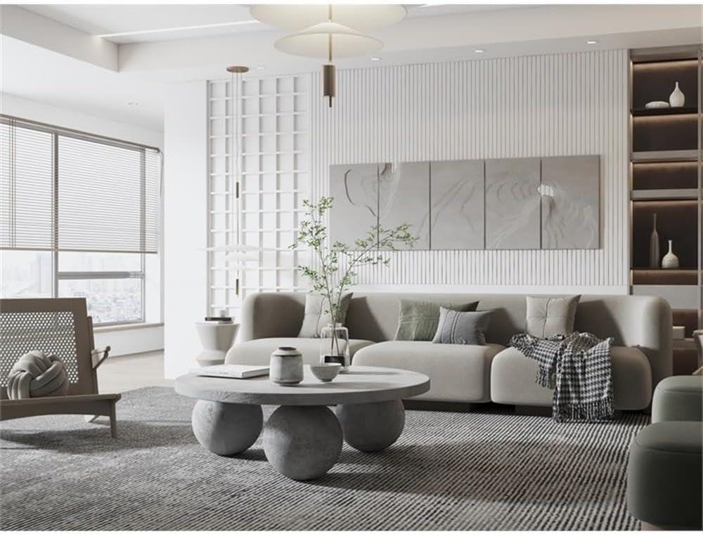 Dani Round Coffee Table Medium In Light Grey Concrete
