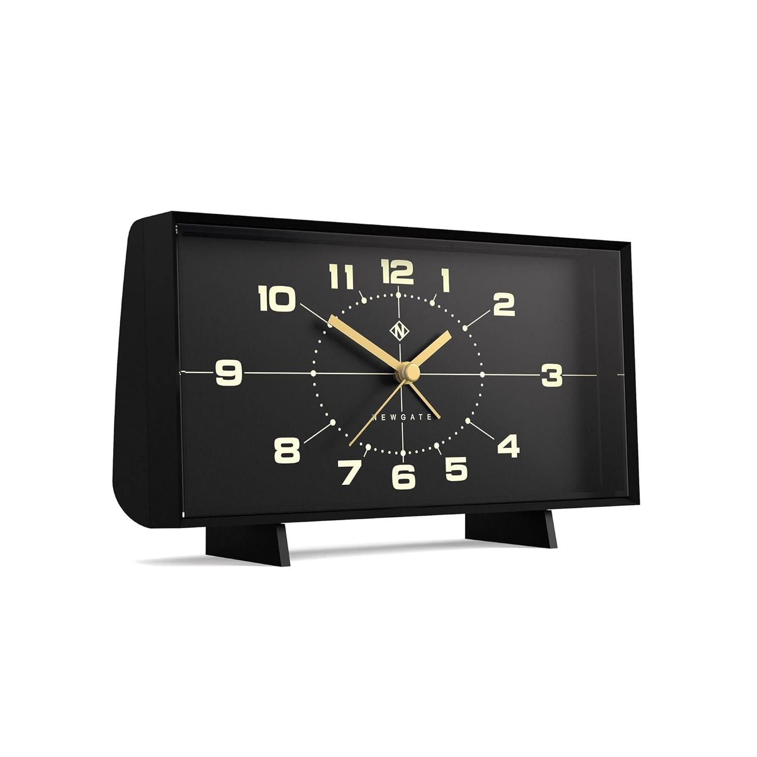 Black Rectangular Acrylic Retro Alarm Clock with Silent Sweep