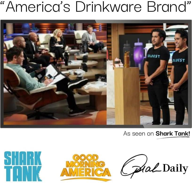 Coldest 40 oz Tumbler with Handle and Straw, 100% Spill Proof Tumbler with Straw (3 Lids), Stainless Steel Insulated Leakproof Tumblers for Women Men, Cup Holder Friendly, 46 oz (Forever Pink Glitter)