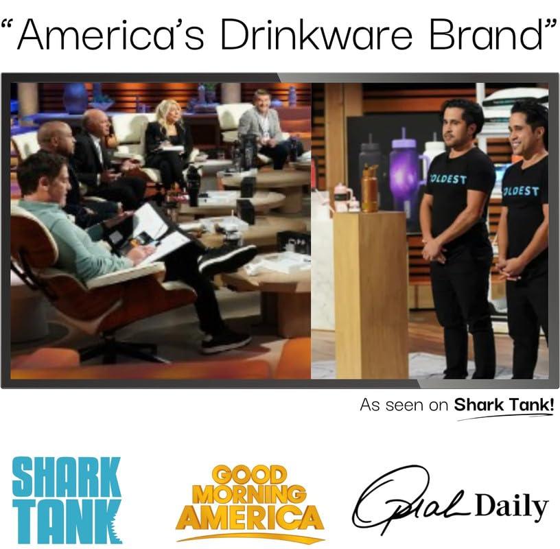 Coldest 40 oz Tumbler with Handle and Straw, 100% Spill Proof Tumbler with Straw (3 Lids), Stainless Steel Insulated Leakproof Tumblers for Women Men, Cup Holder Friendly, 46 oz (Forever Pink Glitter)