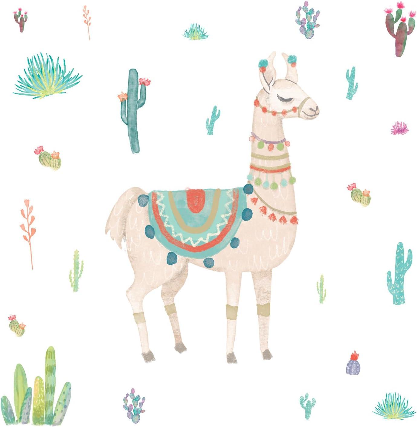 Watercolor Llama Peel and Stick Giant Wall Decal