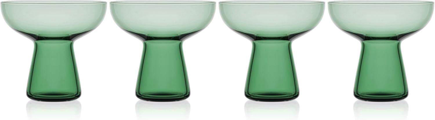 Phoebe Sage Green Glass Margarita Cocktail Set