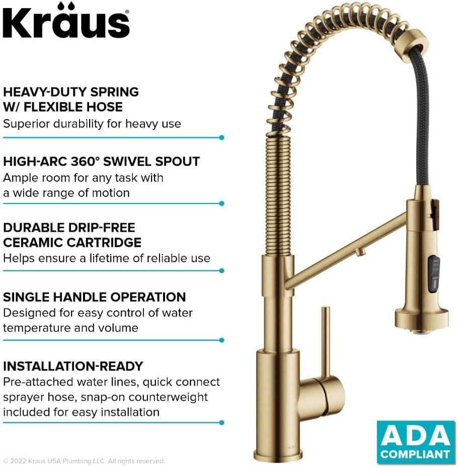 KRAUS Bolden 2-in-1 Commercial Style Pull-Down Single Handle Water Filter Kitchen Faucet for Reverse Osmosis or Water Filtration System