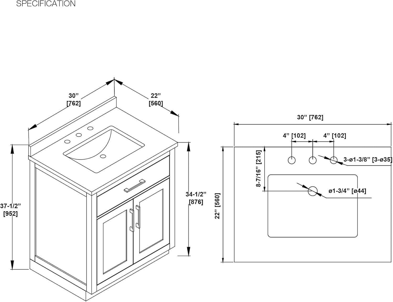 OVE Decors Athea 30" Single Bathroom Vanity