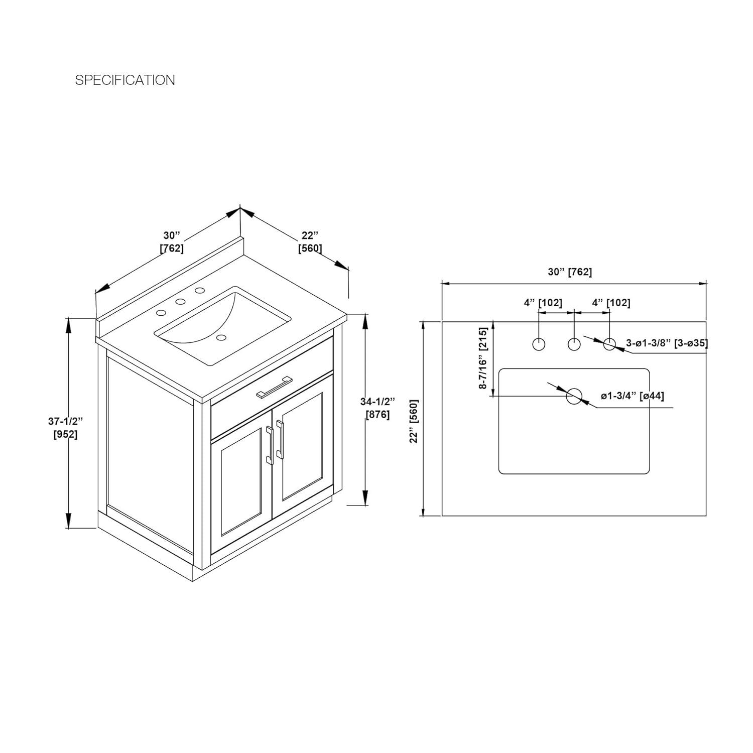 OVE Decors Athea 30" Single Bathroom Vanity