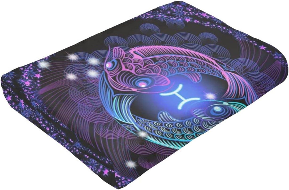 Reversible Black and Purple Constellation Fleece Throw Blanket