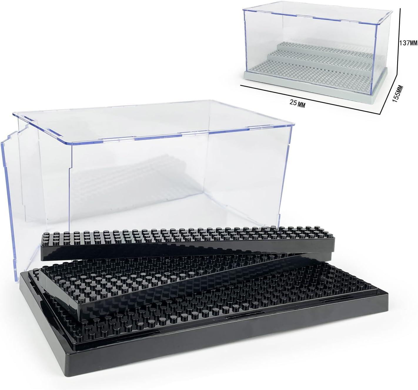 Display Case for Minifigure Action Figures Blocks, Removable Acrylic Display Box Storage for Collection Bricks Blocks Toys Models Minifigures