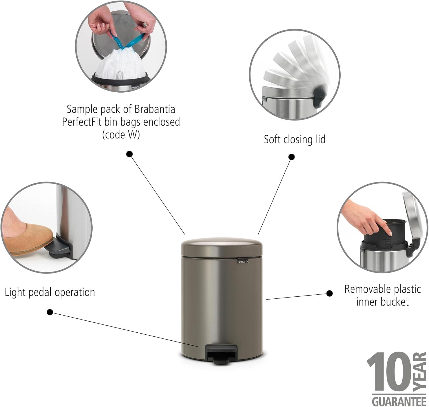 Brabantia NewIcon Step On Trash Can, 1.3 Gallon (5 Liter) & Reviews | AllModern
