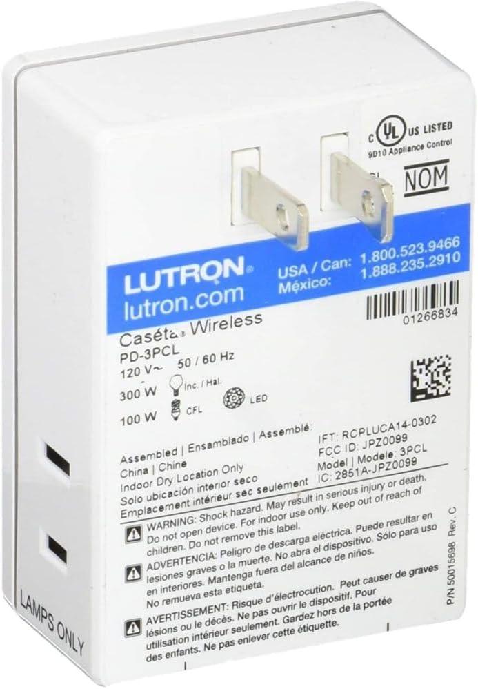 Lutron Caséta Wireless Smart Lighting Lamp Dimmer | PD-3PCL-WH