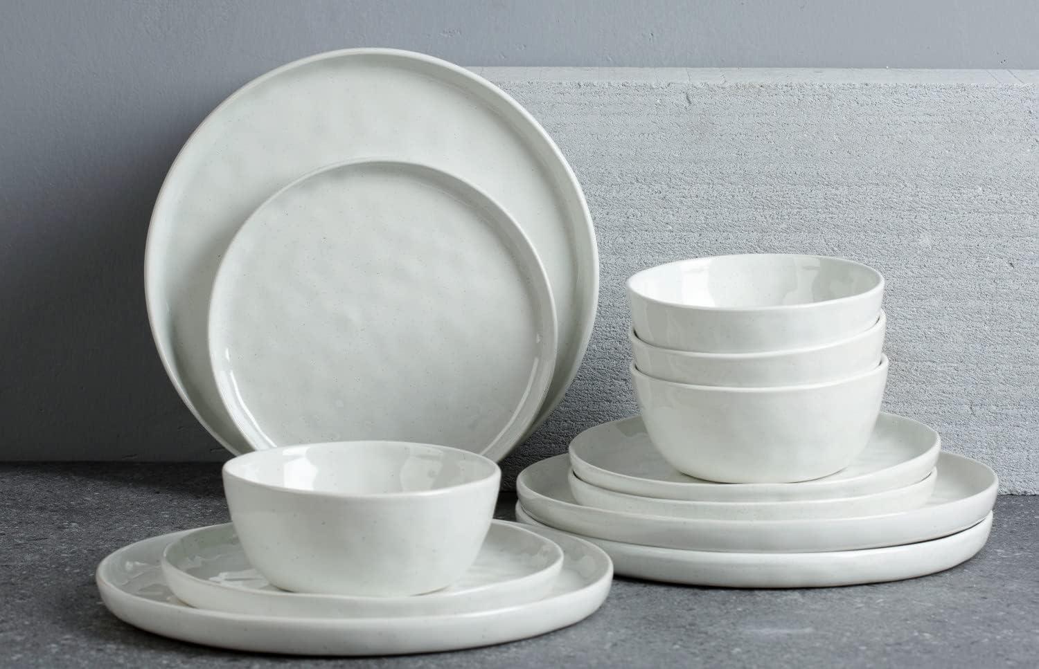 Milkyway White Ceramic 12-Piece Dinnerware Set