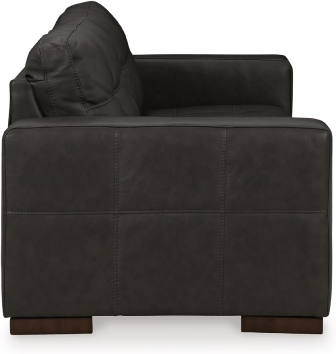 Ashley Furniture Luigi Thunder Sofa with Exposed feet and Faux Wood Finish