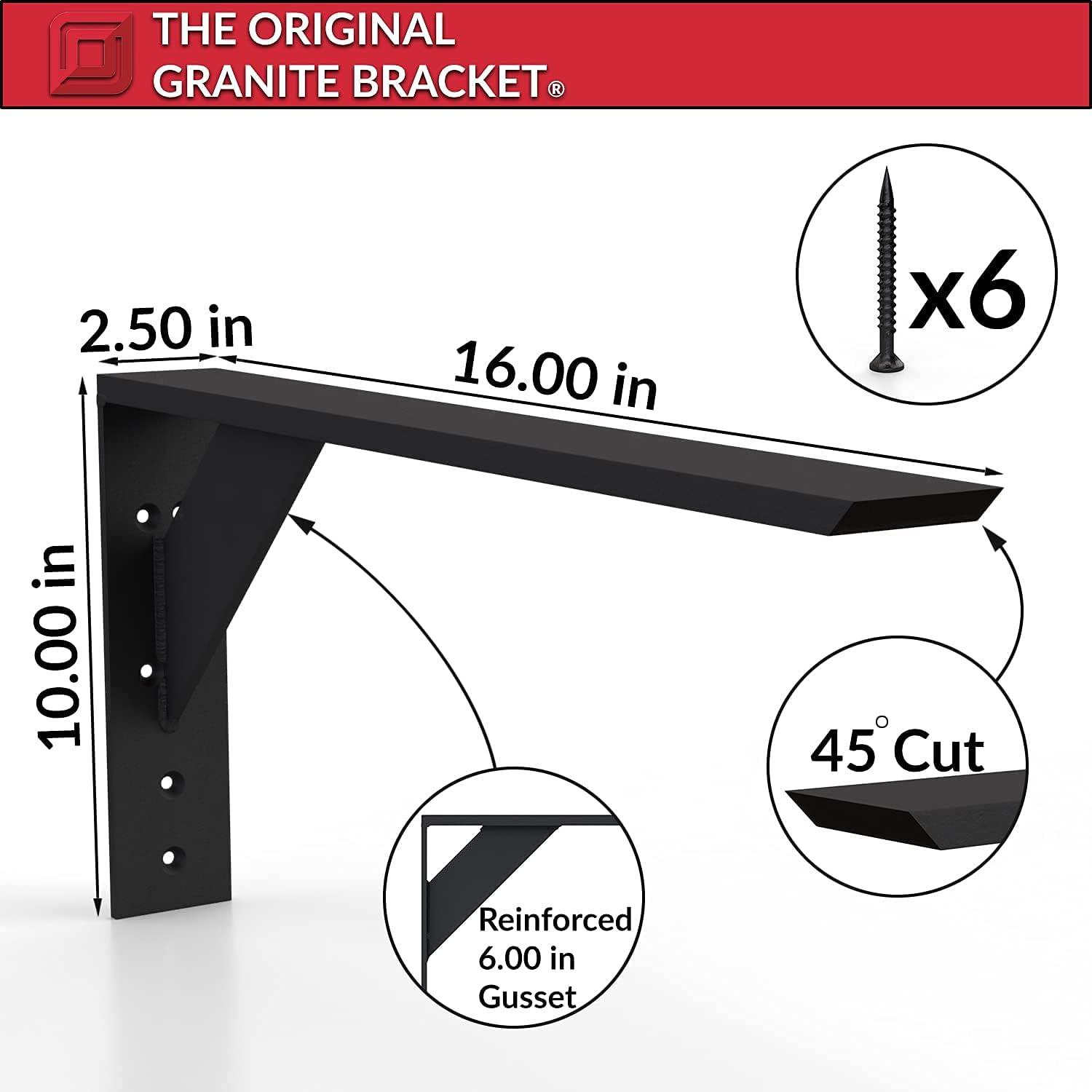 16 in. Black Steel Decorative Shelf Bracket