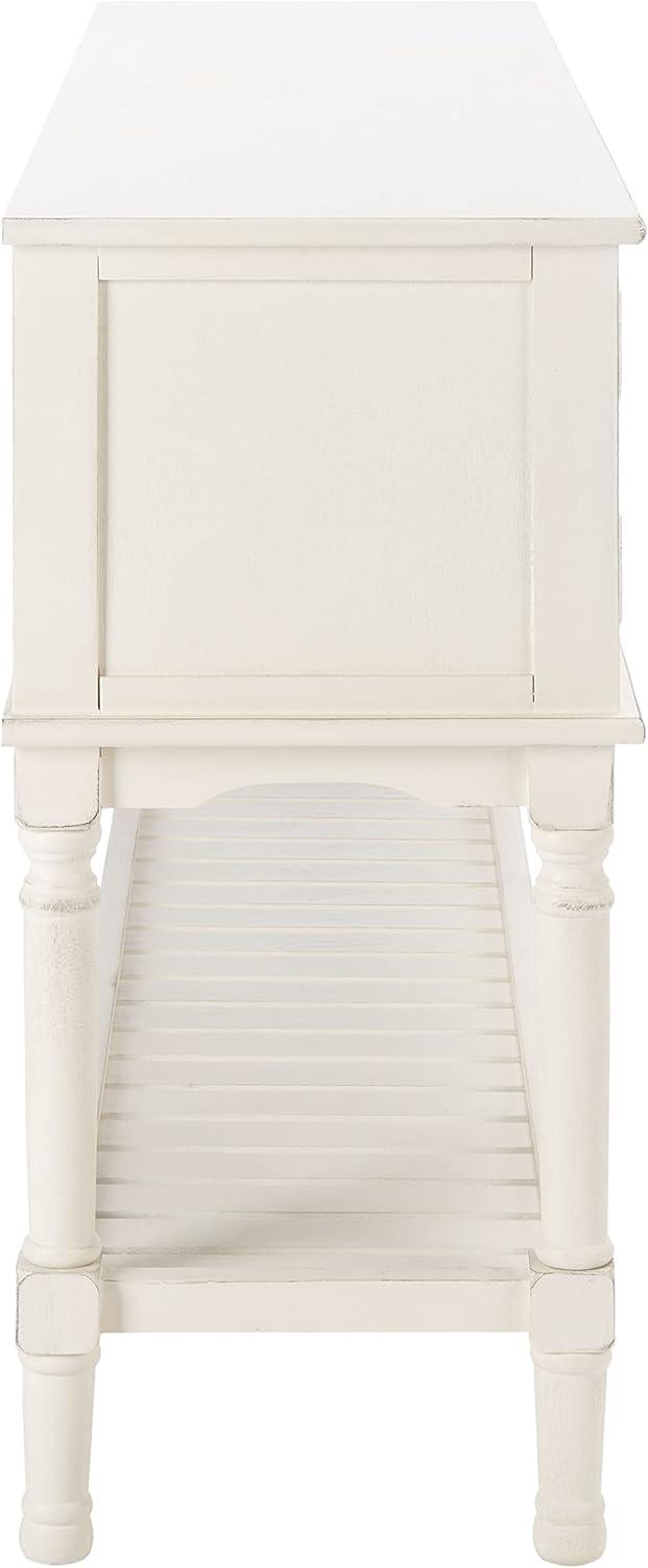 SAFAVIEH Tate Distressed White Wood Console Table with Drawer (47.3 in. W x 13 in. D x 29.5 in. H)