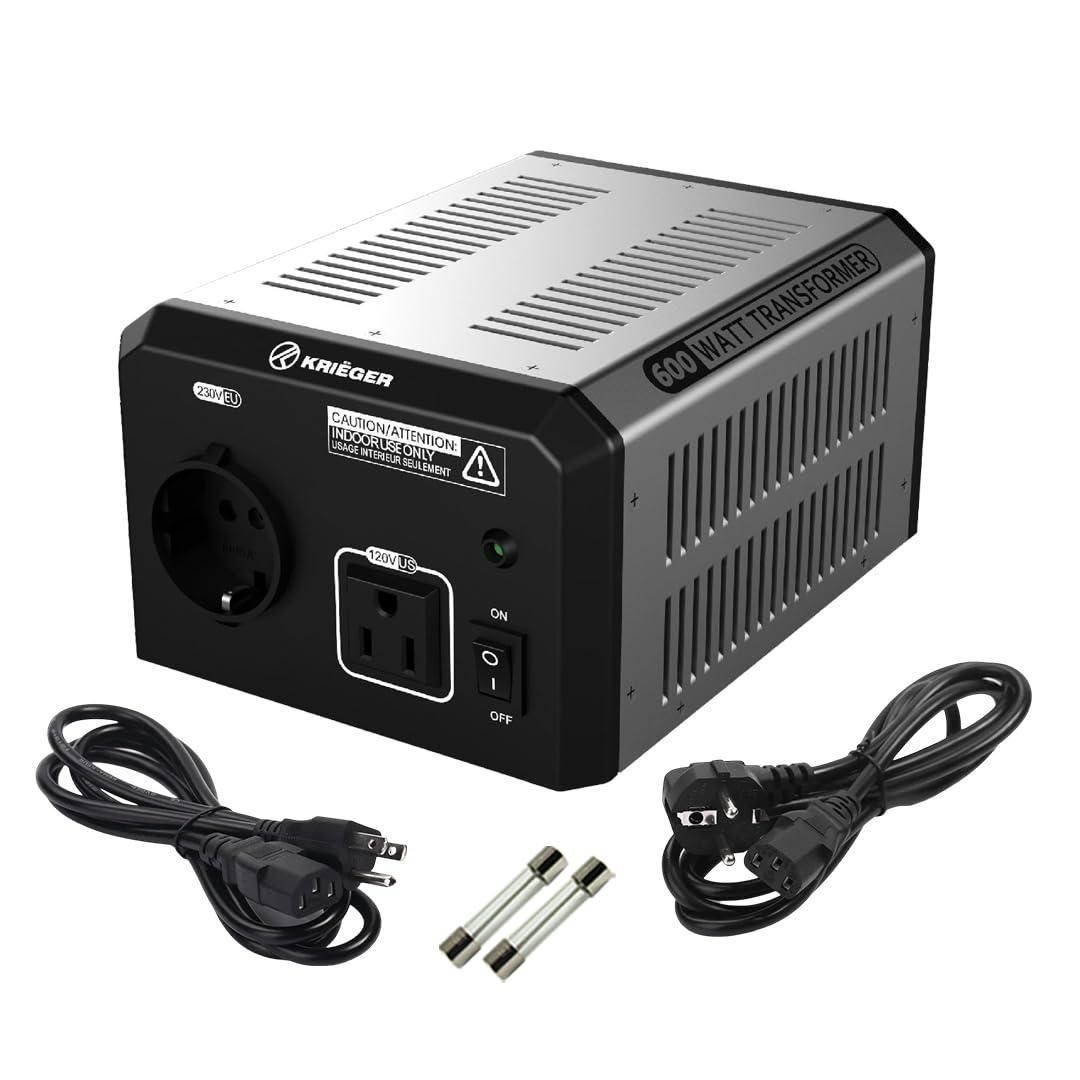 K KRIËGER 600 Watt Voltage Transformer, 220V to 110V, 110V to 220V, Step Up Step Down Voltage Converter, MET Approved Under UL, CSA