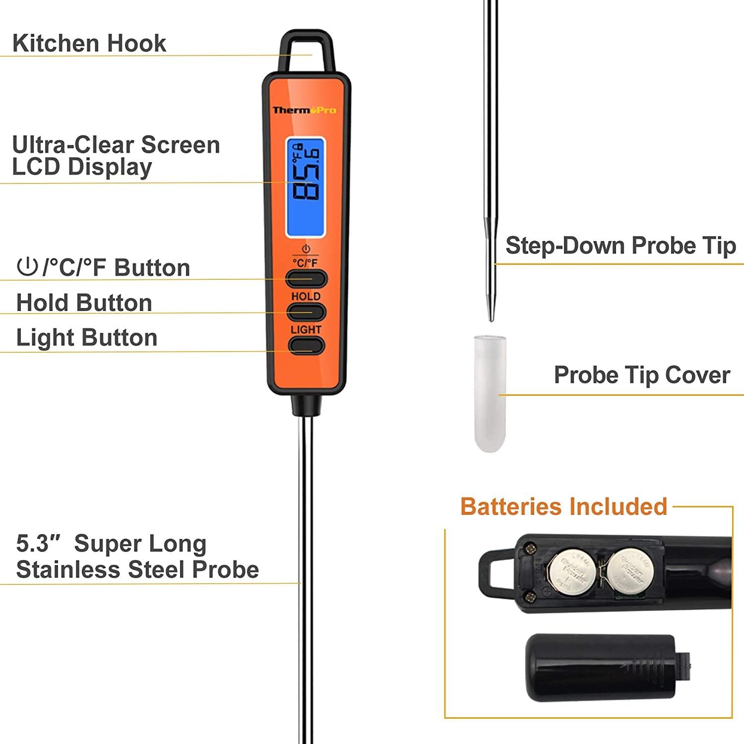 ThermoPro Digital Meat Thermometer with Long Stainless Steel Probe