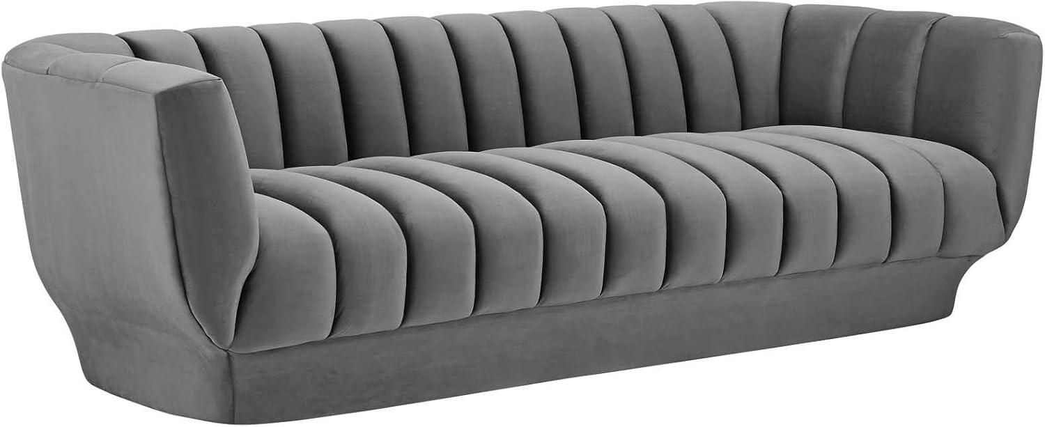 Silver Orchid Burke Channel Tufted Performance Velvet Sofa by Modway