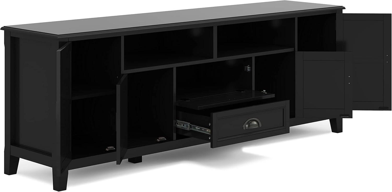 Burlington SOLID WOOD 72"Wide  TV Media Stand in Black  For TVs up to 80 inches