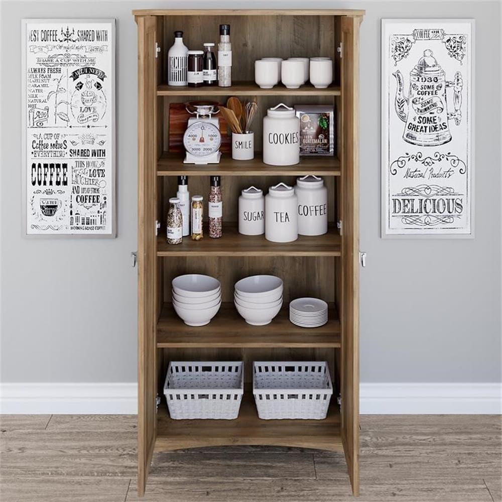 Salinas Kitchen Pantry Cabinet with Doors in Reclaimed Pine - Engineered Wood