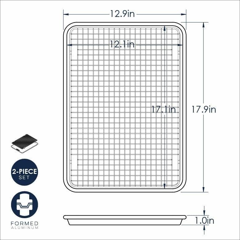 Nordic Ware Naturals 2 Piece Half Sheet with Grid