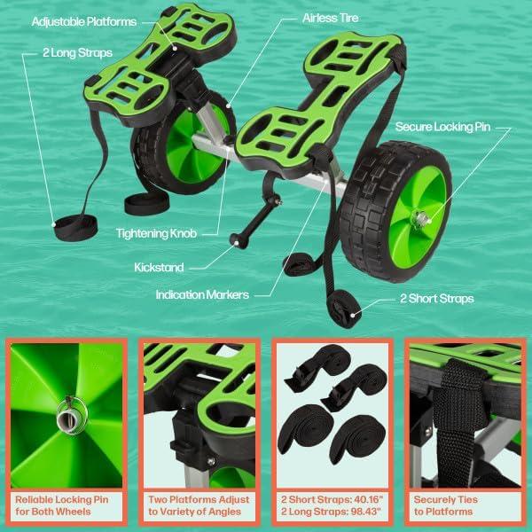 Kayak Cart with 220lb Capacity, Green