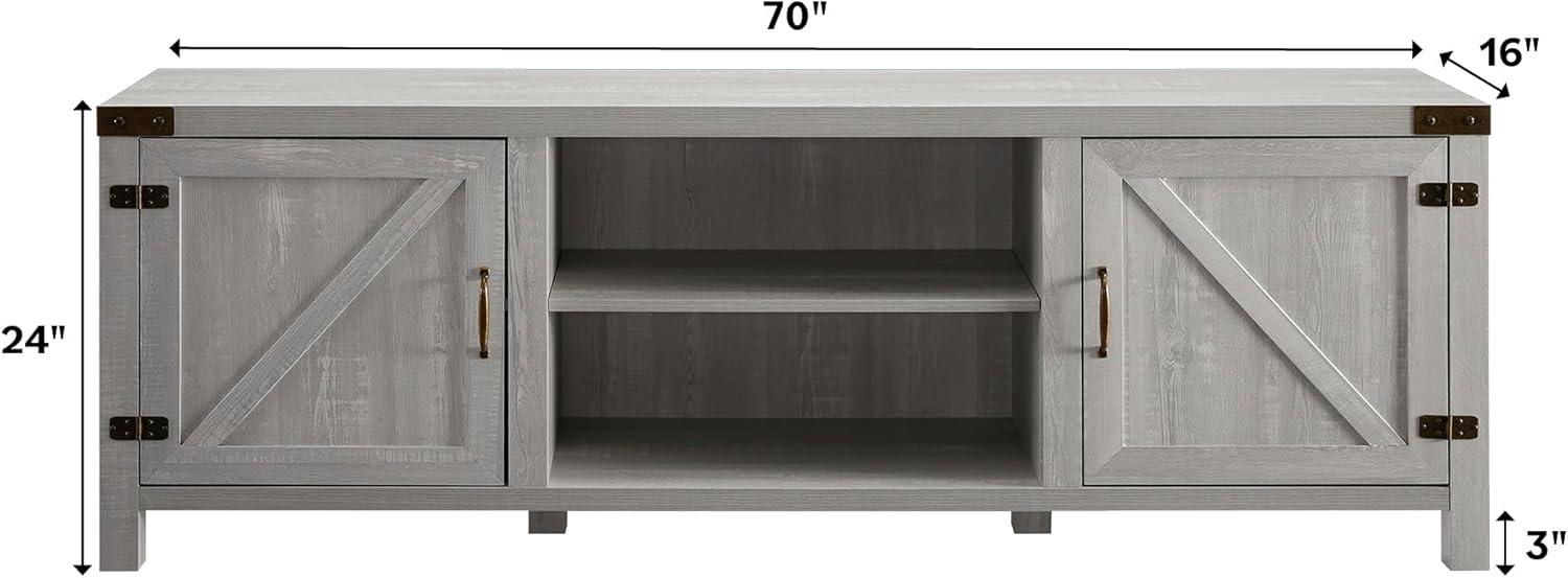 Walker Edison 70" Modern Engineered Wood TV Stand in Stone Gray