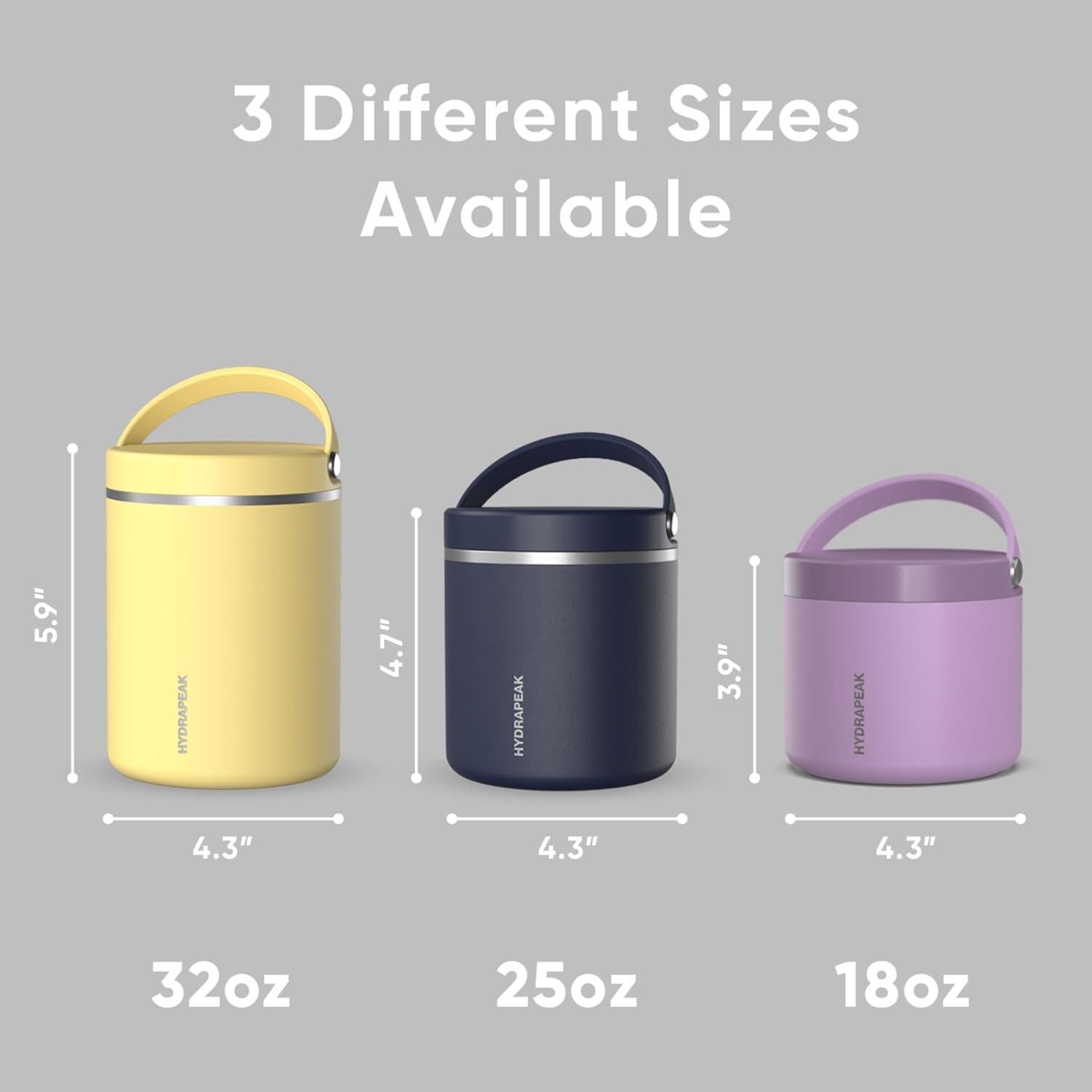 Hydrapeak 32 Oz Stainless Steel Vacuum Insulated Wide Mouth Leak-proof Thermos Food Jar For Hot And Cold, 10 Hours Hot 16 Hours Cold (Gray)