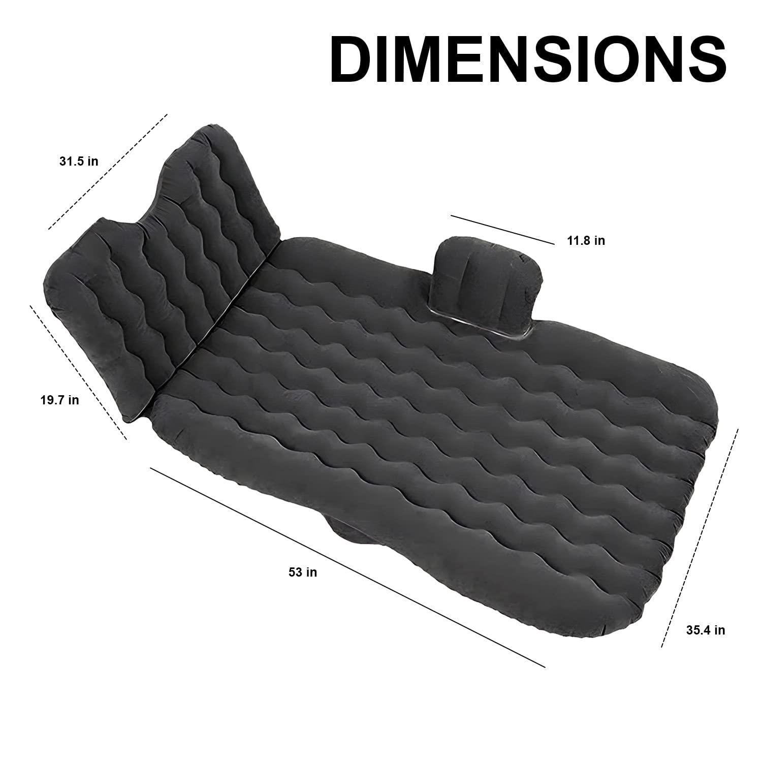 Zone Tech Car Travel Inflatable Air Mattress for the Back Seat With Pump Long Blow Up Camping Bed  Universal For Car ,SUV or Truck