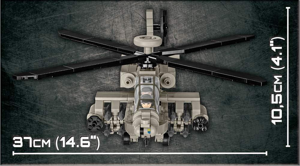 510-Piece LEGO Compatible AH-64 Apache Helicopter Model