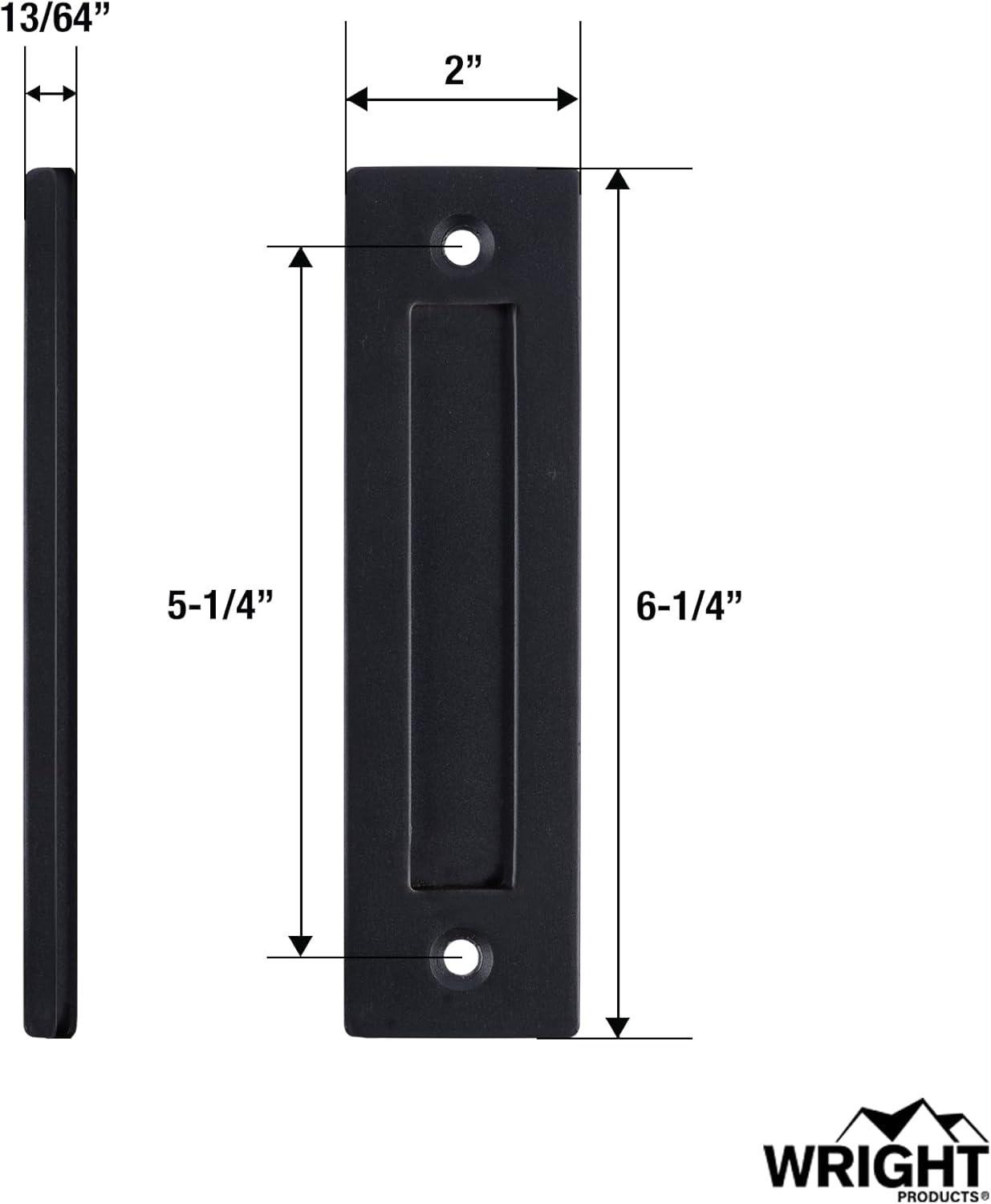 Matte Black Flush Barn Door Handle Set with Mounting Hardware