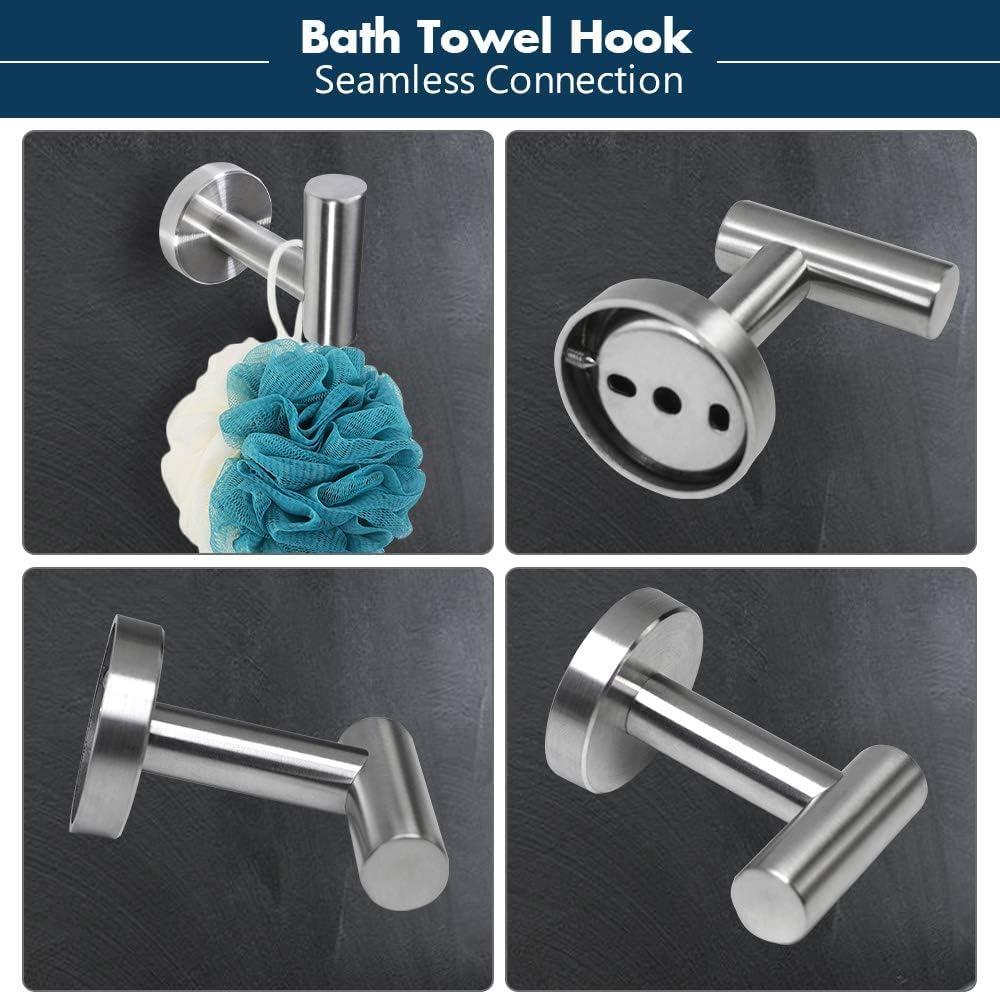 Brushed Nickel Stainless Steel 5-Piece Bathroom Hardware Set