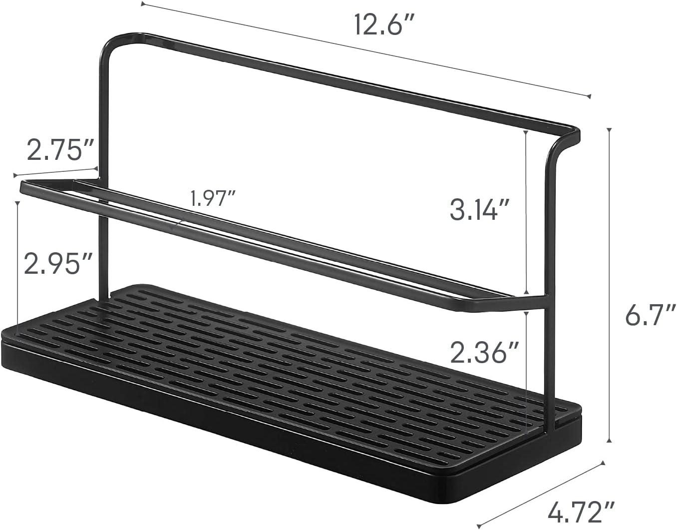 Compact Black Metal Countertop Bottle Drying Rack