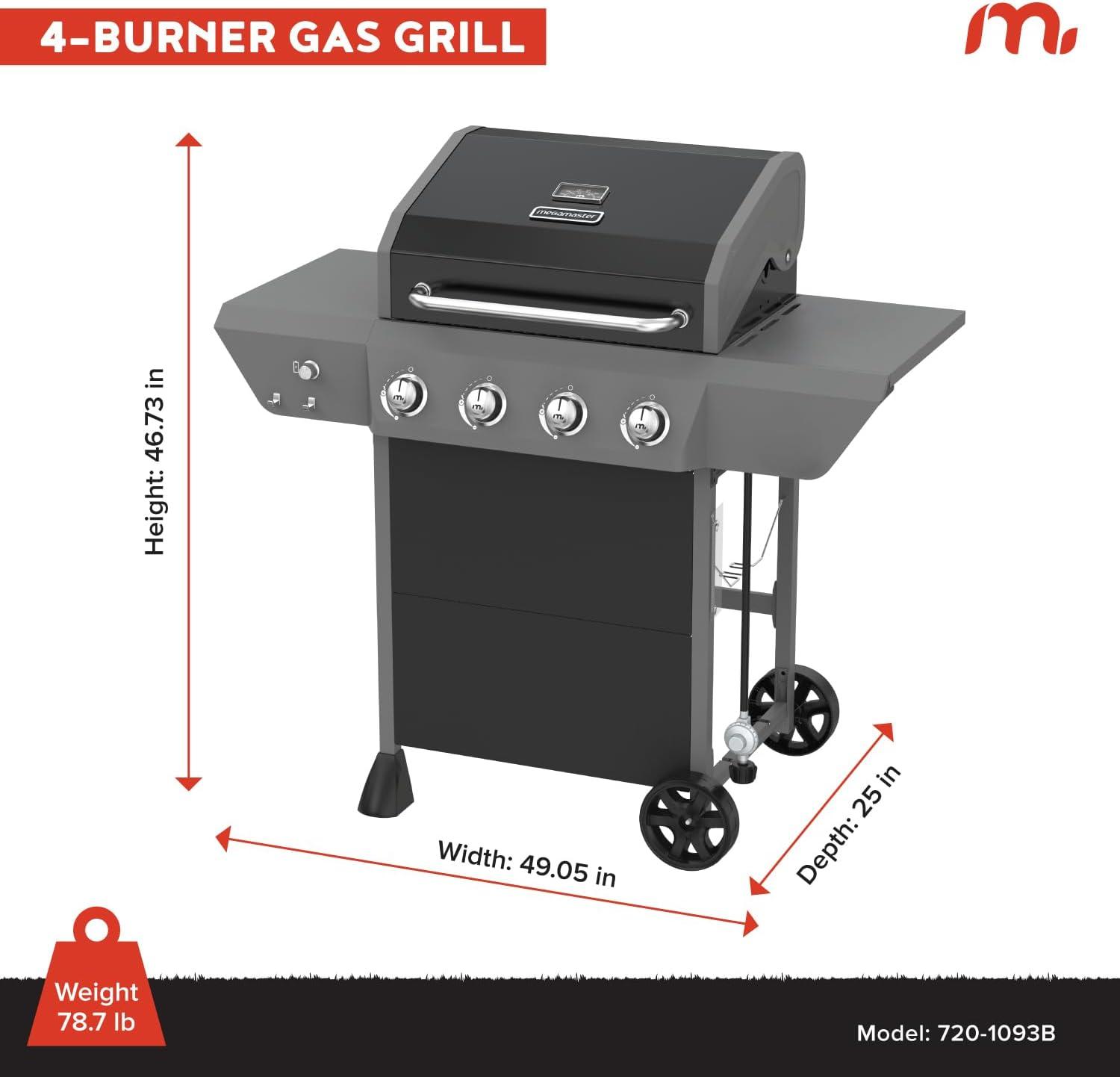 Megamaster 4 - Burner Freestanding Liquid Propane Gas Grill