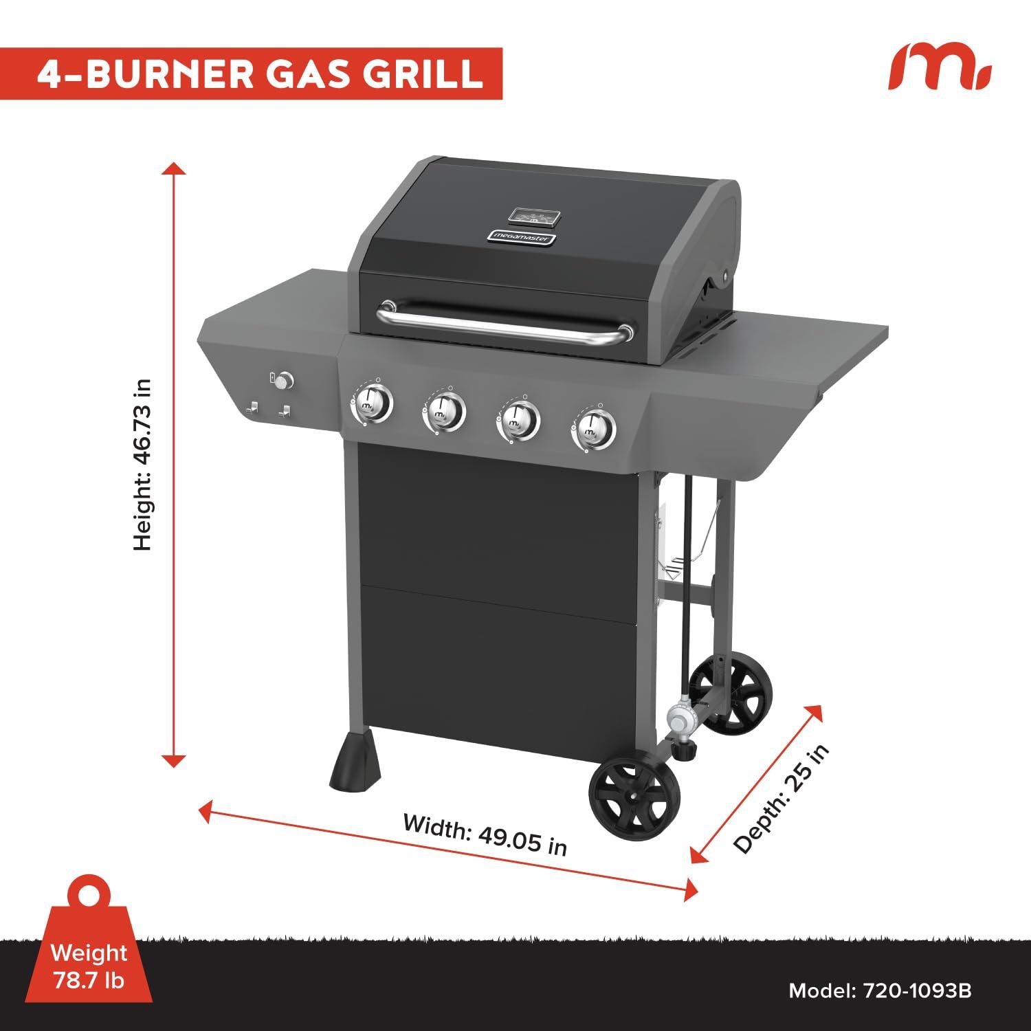 Megamaster 4 - Burner Freestanding Liquid Propane Gas Grill
