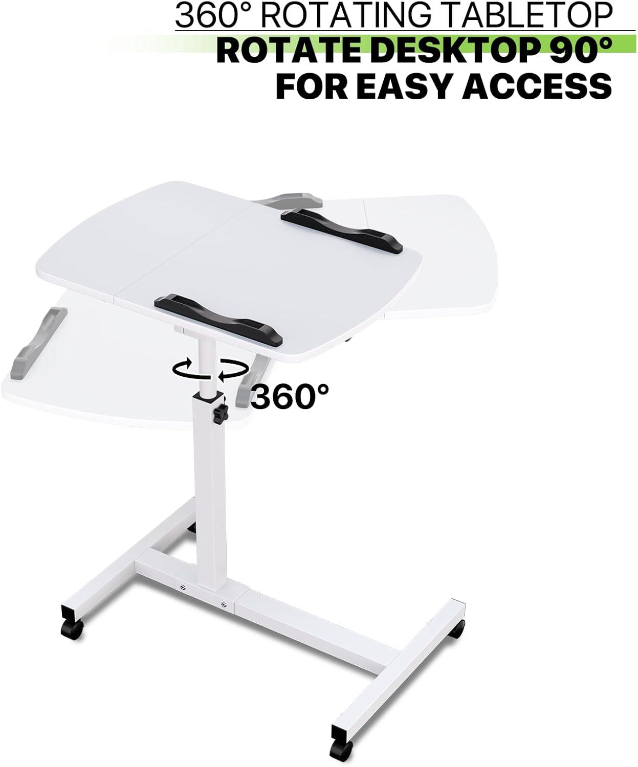 Bring Home Furniture Lifting Computer Desk, Multifunctional Standing Table, Laptop Cart with Mouse Pad for Small Spaces