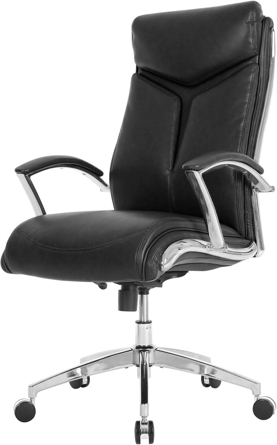 ® JOMA Comfort Verismo Bonded Leather High-Back Executive Chair  Black/Chrome  BIFMA Compliant