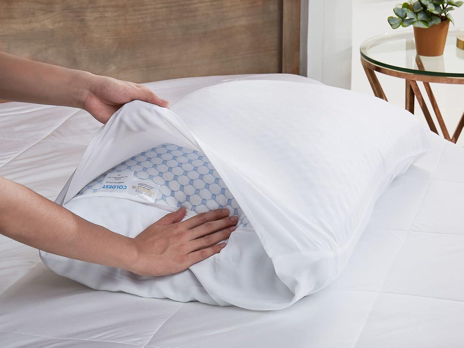 Coldest Bamboo King Pillowcases- Washable Cover Best for Breathable Cool Sleep Relief While Sleeping -Premium (Travel, White)