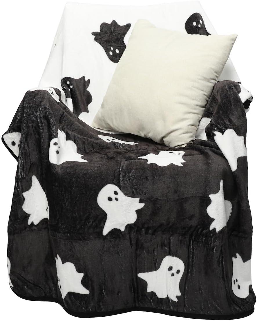 Halloween Ghosts Black & White 45” X 60” Throw Blanket