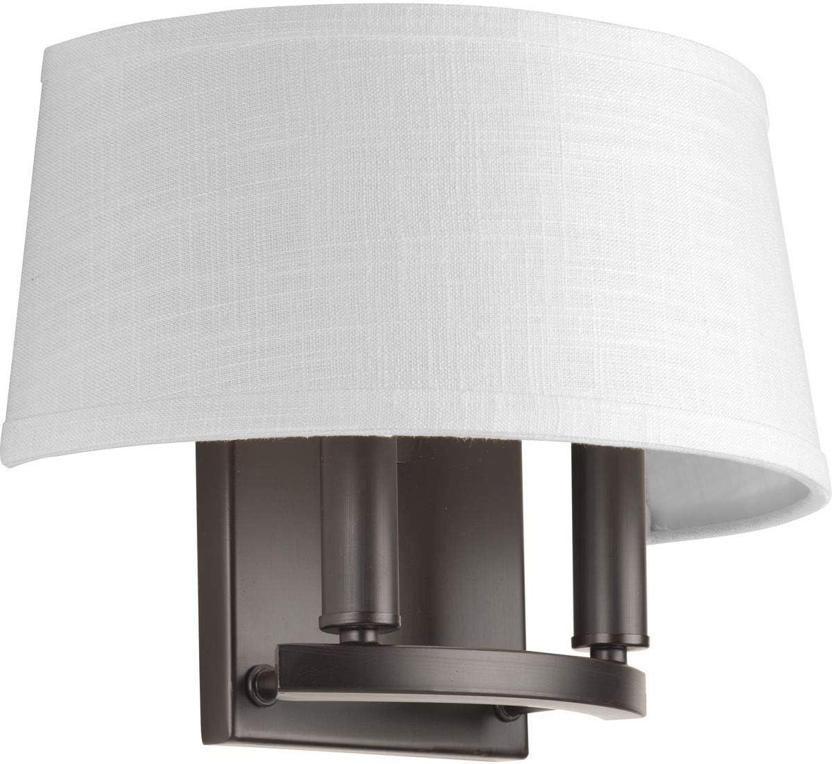 Progress Lighting Cherish 2-Light Wall Sconce, Brushed Nickel, Summer Linen Shade