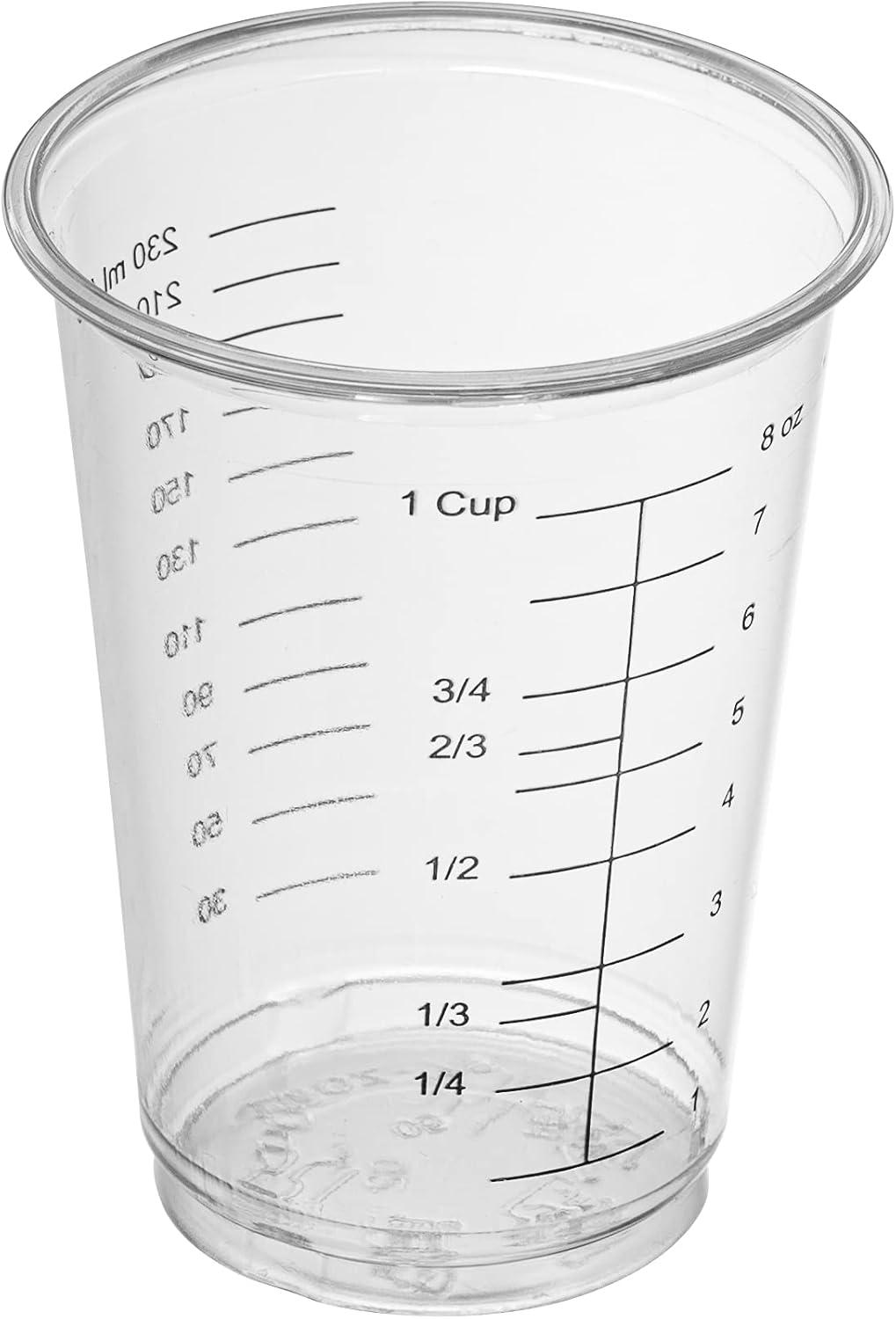 Prestee 50 Disposable Measuring Cups - 8 Oz | Resin Mixing Cups For Epoxy Resin | Plastic Measuring Cups | Liquid Measuring Cups Plastic | Dry Measuring Cups | Paint Mixing Cups