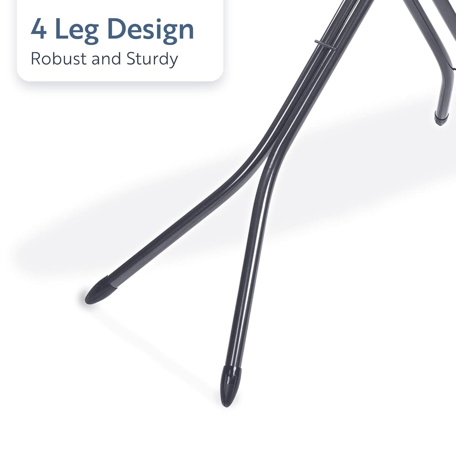 Extra Wide Black Iron Floor Mount Foldable Ironing Board