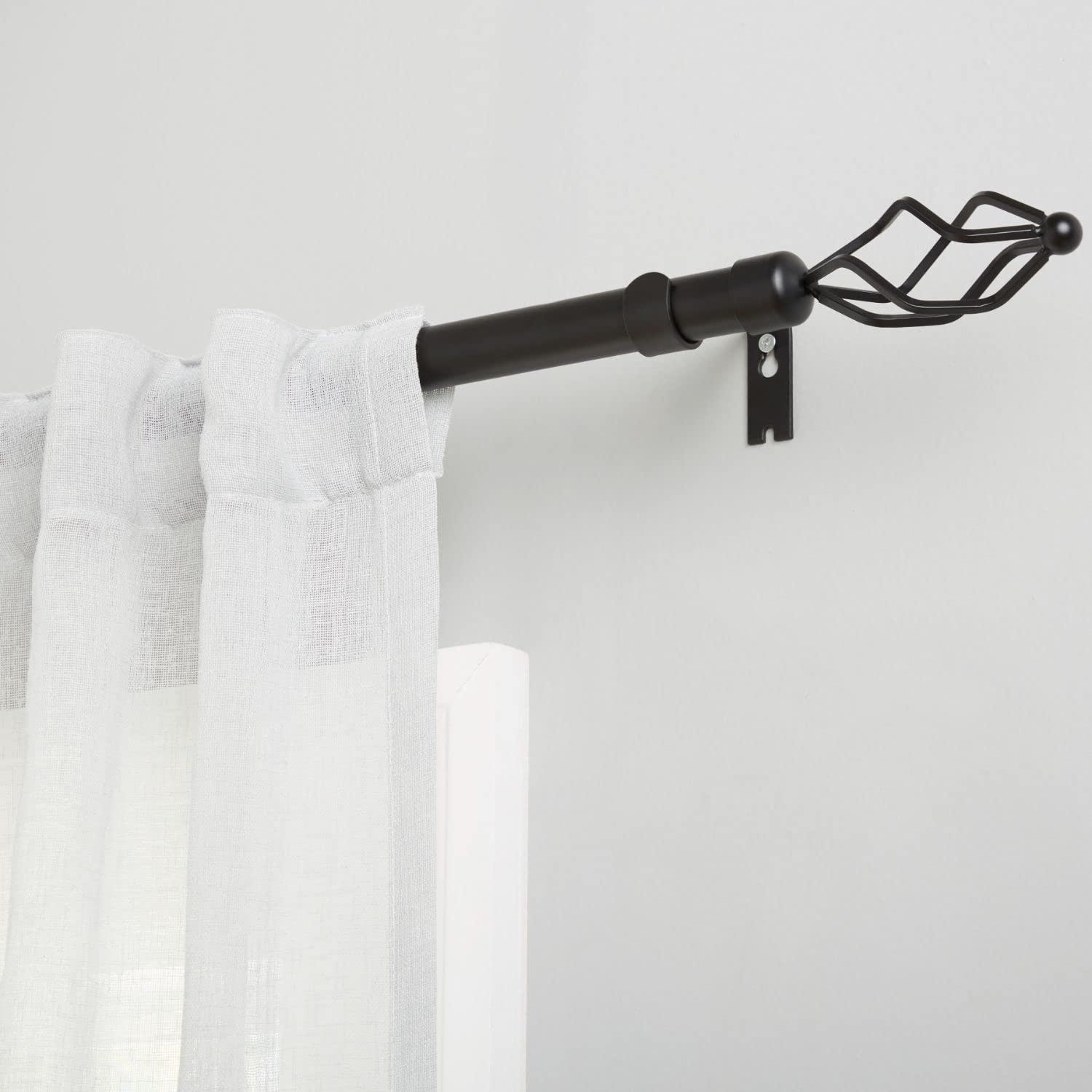 Amalgamated Textiles Exclusive Home Lancelot 1" Window Curtain Rod and Finial Set, Adjustable