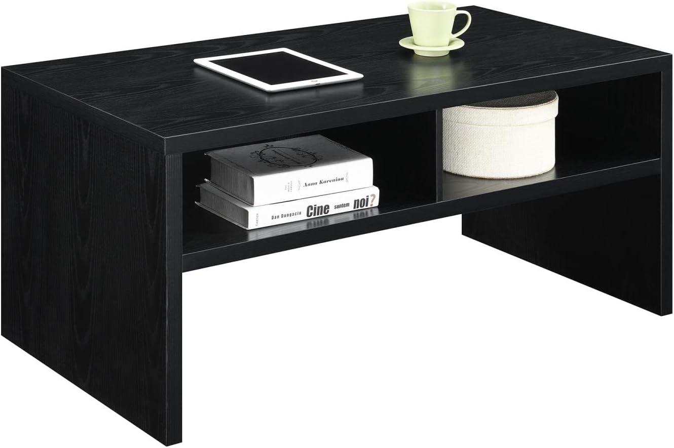 Convenience Concepts Northfield Admiral Deluxe Coffee Table with Shelves, Black