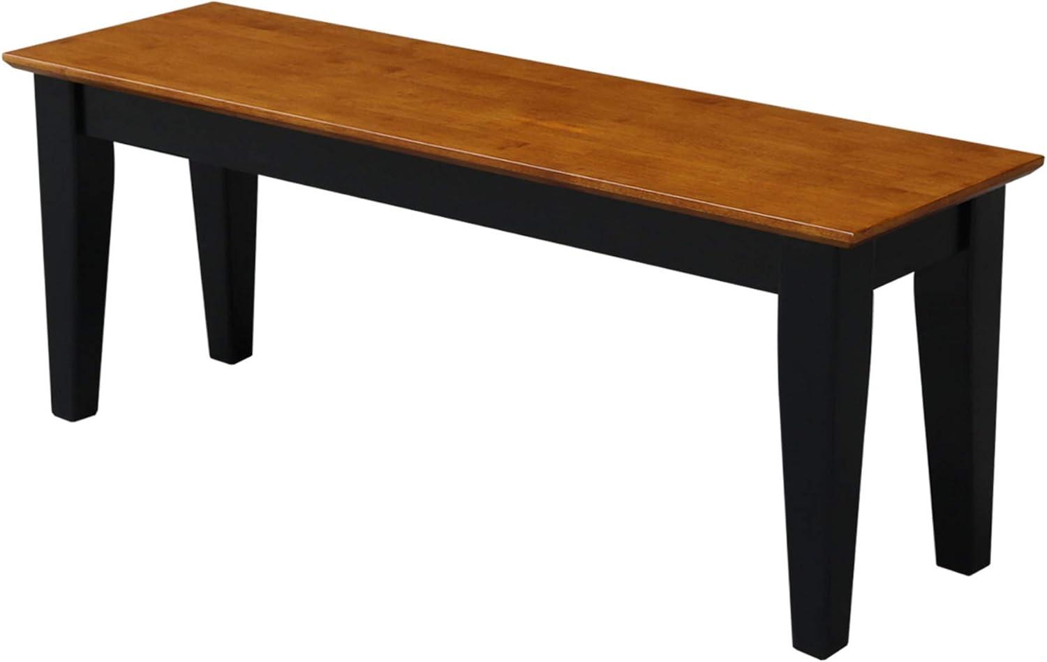 International Concepts Shaker Bench Black/Red : Hardwood Frame, Mid-Century Modern, Seats 3, 400lb Capacity