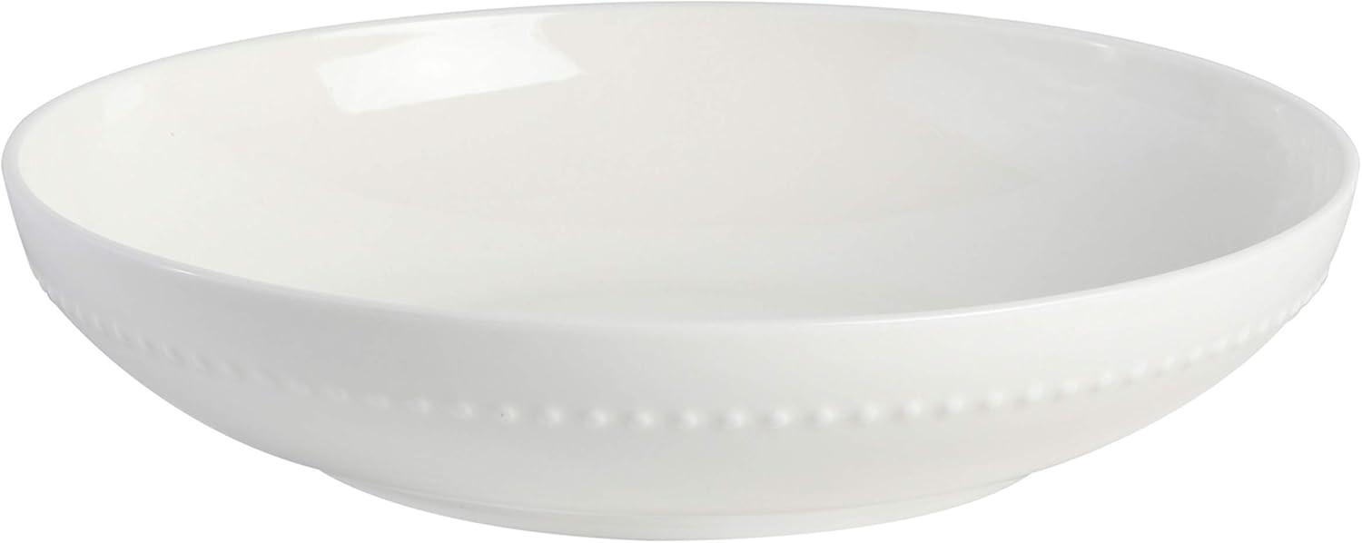 White Porcelain Embossed 16-Piece Dinnerware Set, Service for 4